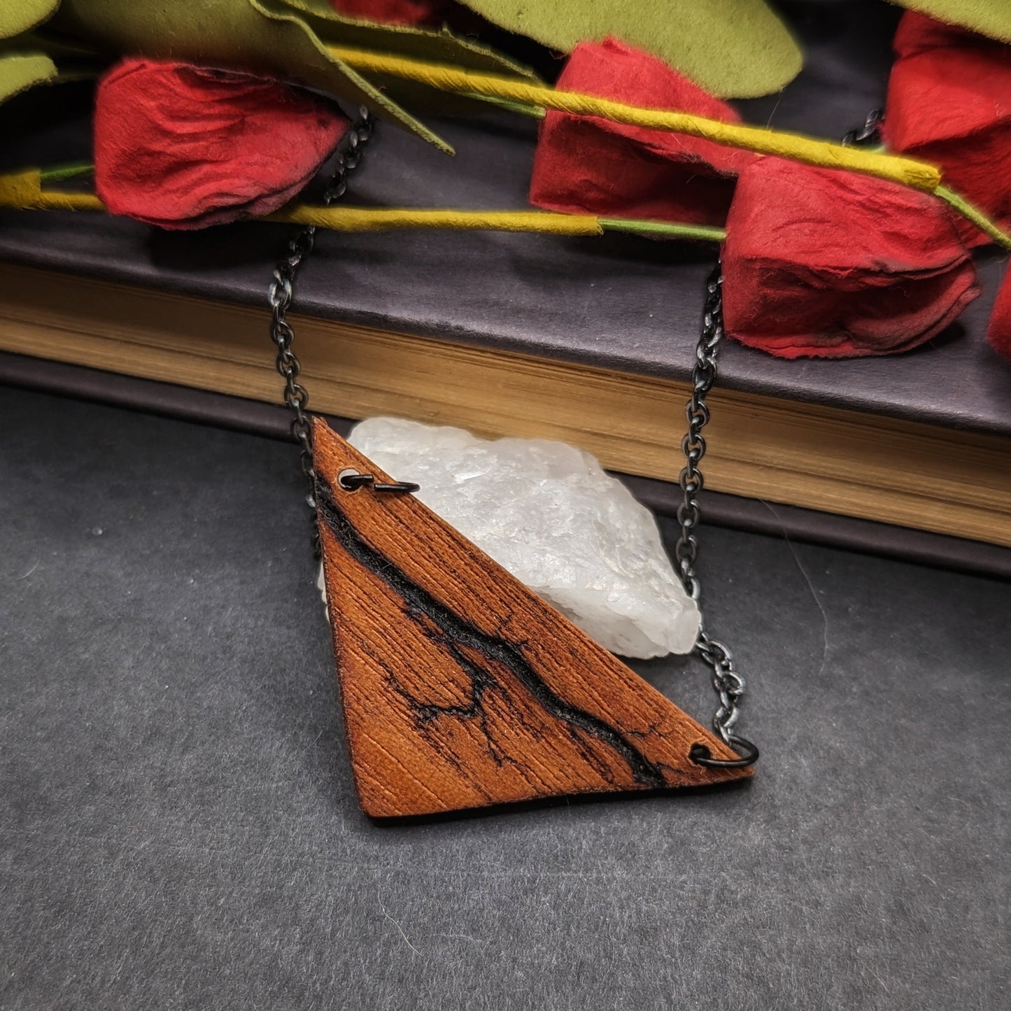 Triangular Fractal Burned Necklace