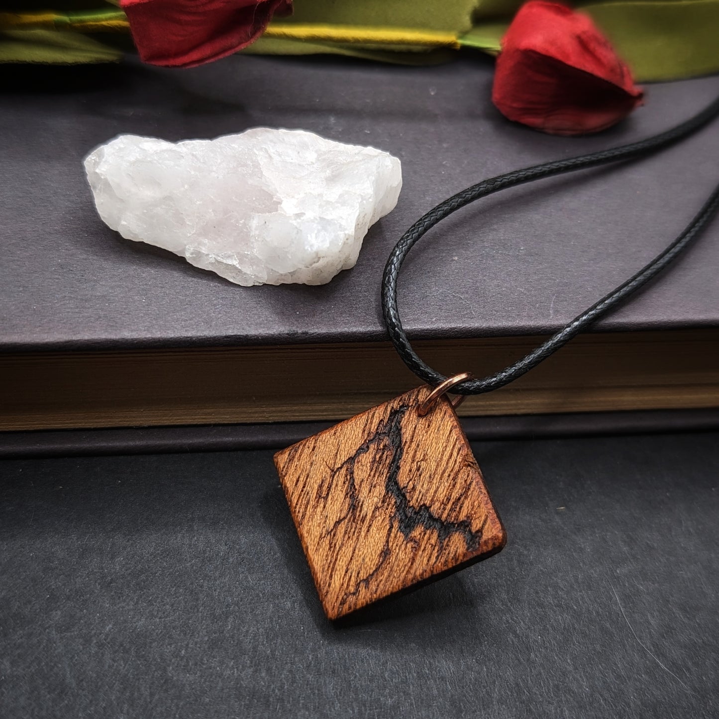 African Mahogany Diamond Pendant