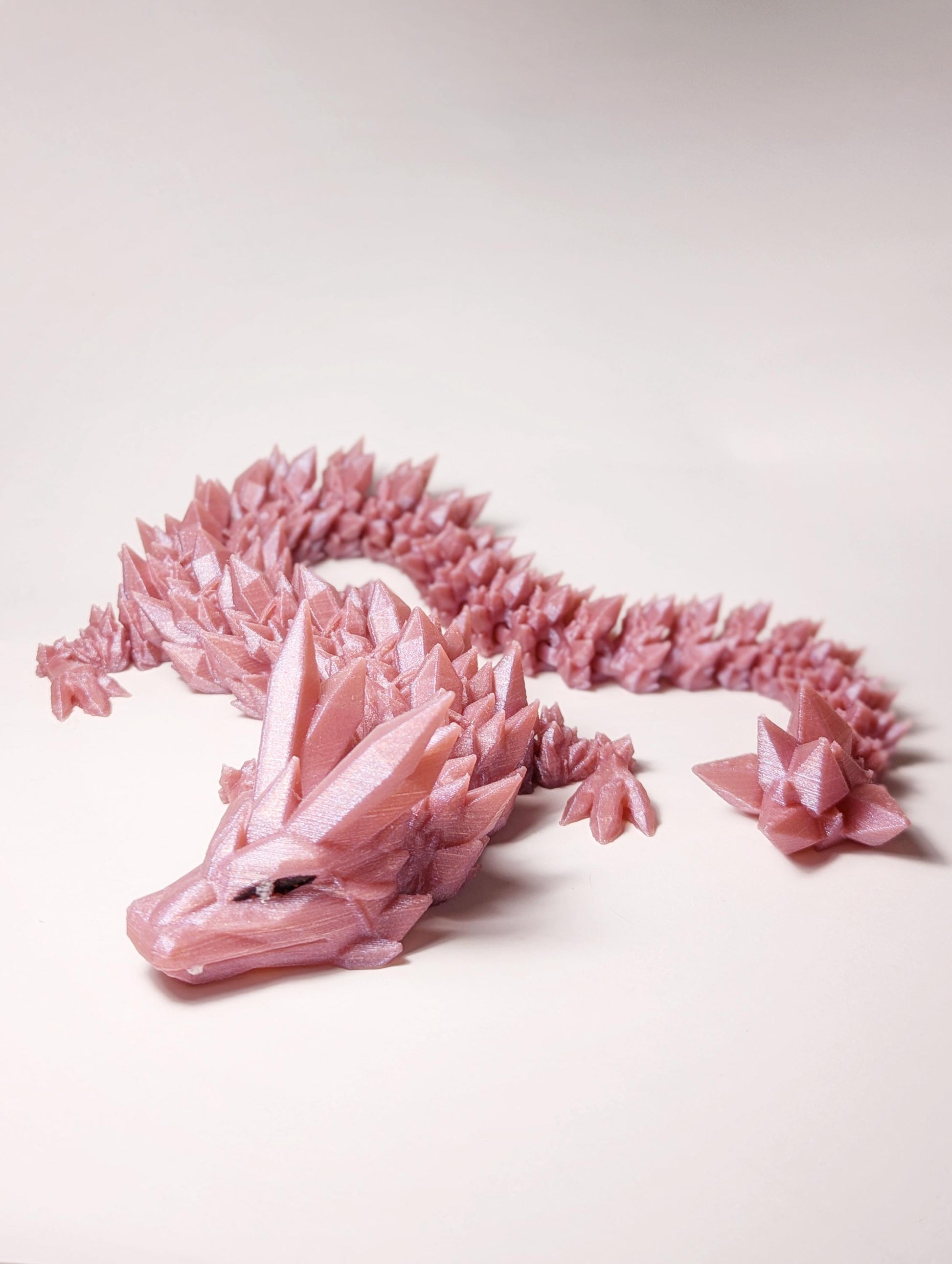 Crystal Dragon, Flexible 3D Printed Dragon, Cinderwing Crystal Dragon, Articulated Fidget Dragon, Large Crystal Dragon