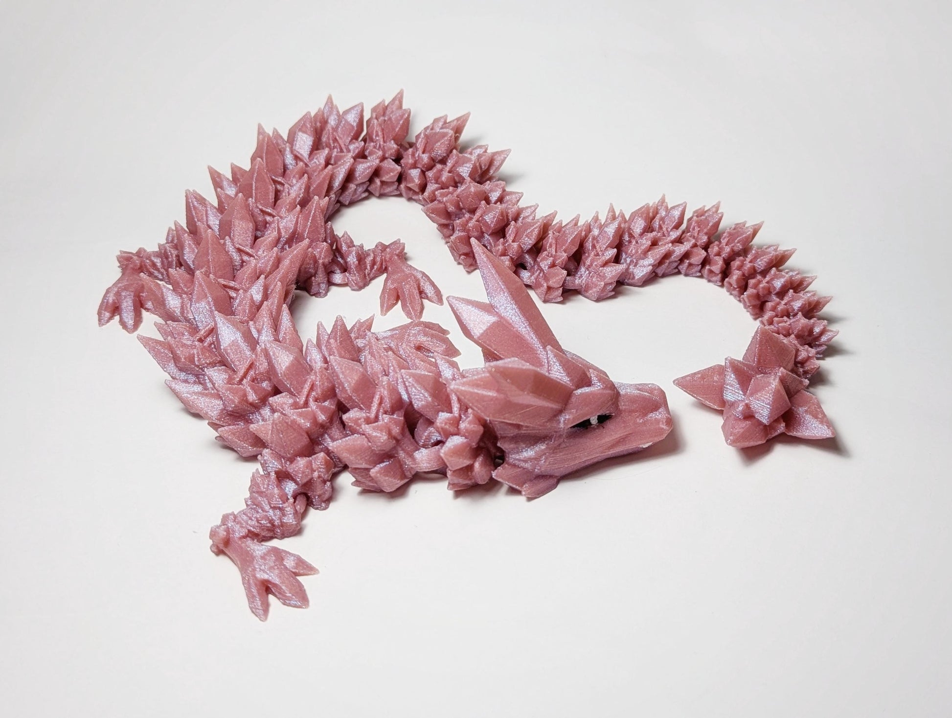 Crystal Dragon, Flexible 3D Printed Dragon, Cinderwing Crystal Dragon, Articulated Fidget Dragon, Large Crystal Dragon