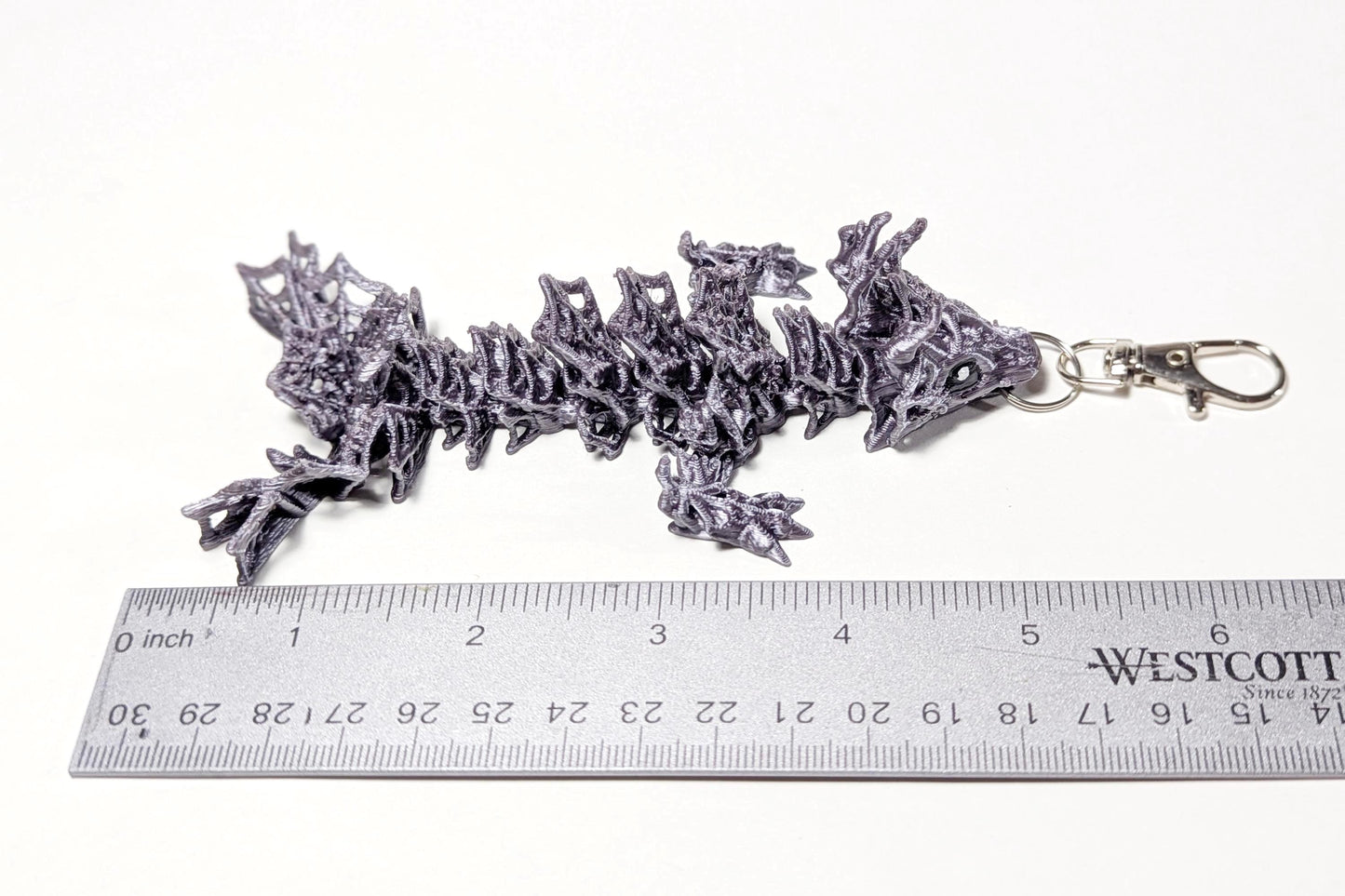 Wicked Dragon Tadling Keychain, Spiderweb Dragon, Cinderwing Tadling Dragon Keychain, Silver Spider Dragon
