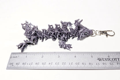 Wicked Dragon Tadling Keychain, Spiderweb Dragon, Cinderwing Tadling Dragon Keychain, Silver Spider Dragon
