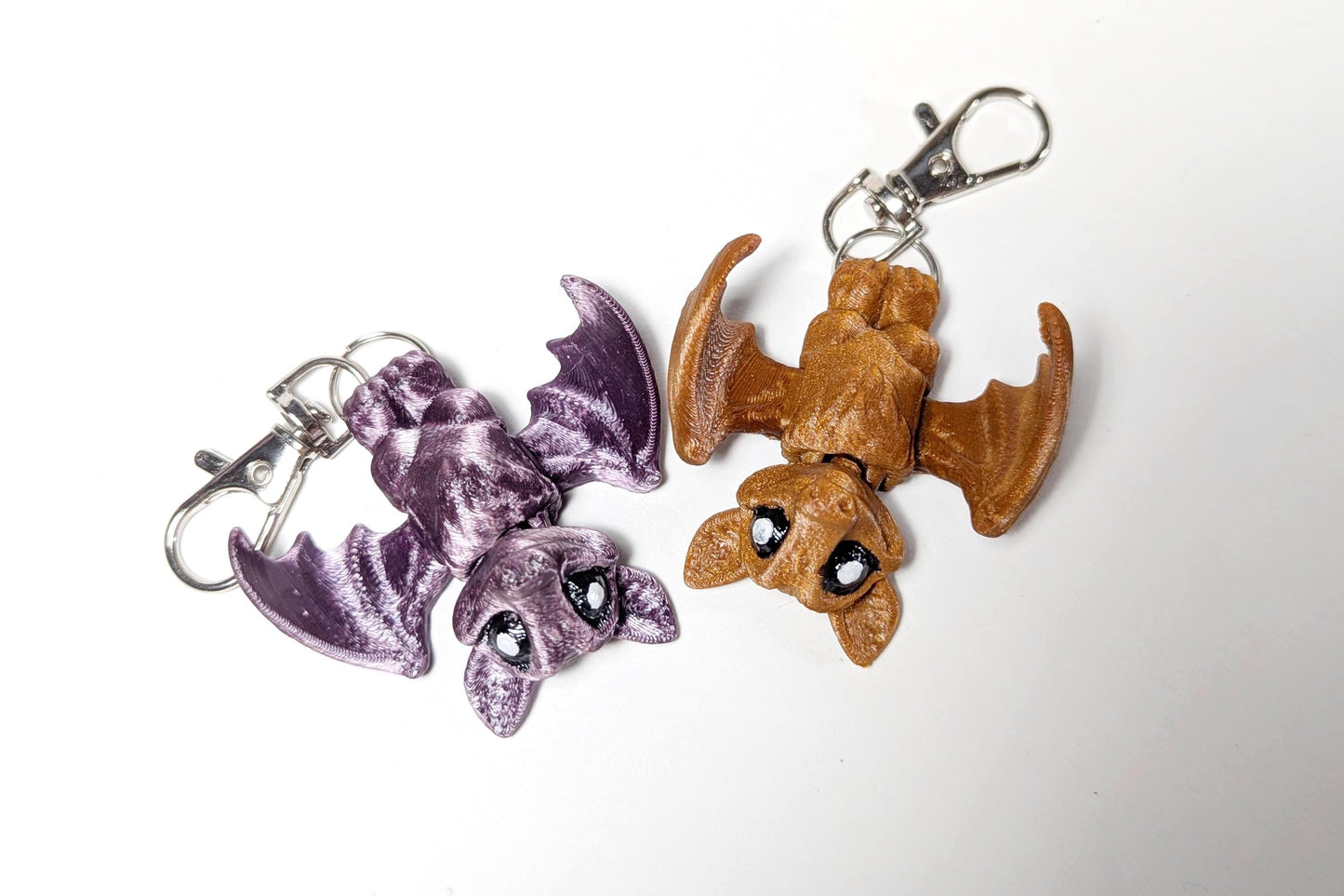Fruit Bat Keychain, Tiny Articulated Bat, Halloween Keychain, Cute Bat Keychain