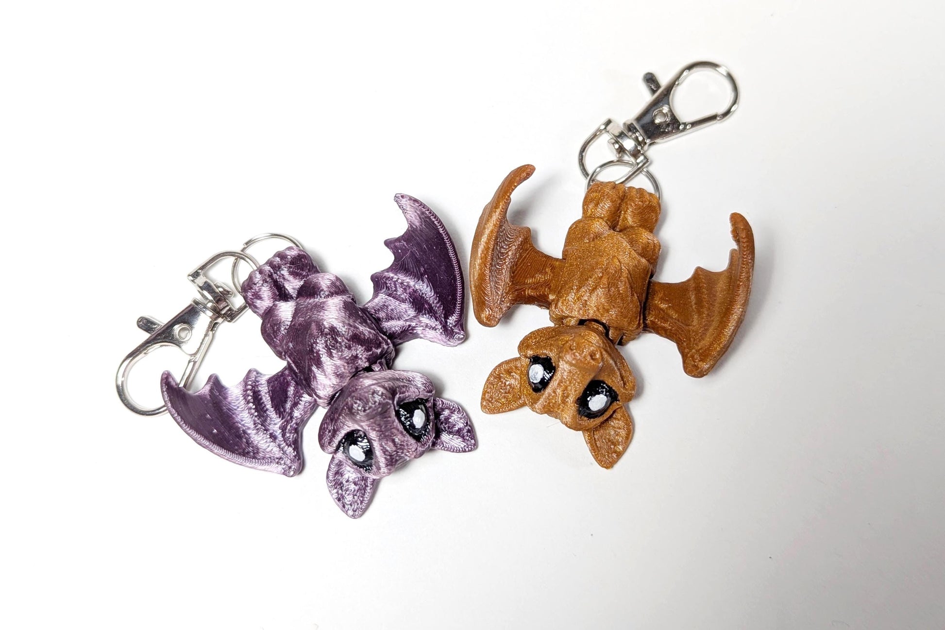 Fruit Bat Keychain, Tiny Articulated Bat, Halloween Keychain, Cute Bat Keychain