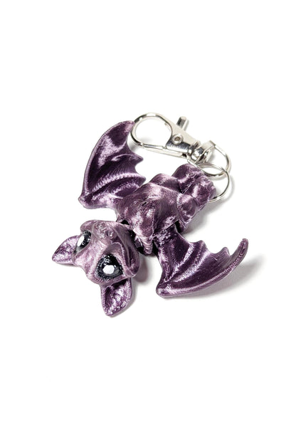 Fruit Bat Keychain, Tiny Articulated Bat, Halloween Keychain, Cute Bat Keychain