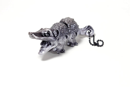 Big Screaming Possum Keychain, 3D Printed Possum Fidget, Articulated Opossum, Trash Cat Keychain