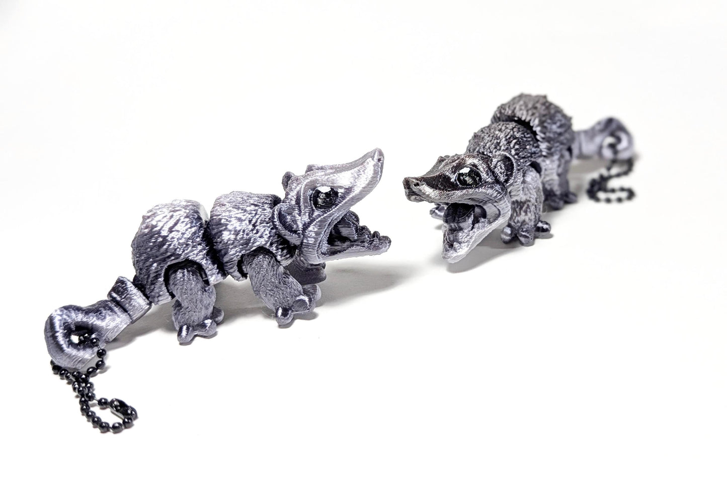 Big Screaming Possum Keychain, 3D Printed Possum Fidget, Articulated Opossum, Trash Cat Keychain