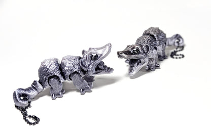 Big Screaming Possum Keychain, 3D Printed Possum Fidget, Articulated Opossum, Trash Cat Keychain