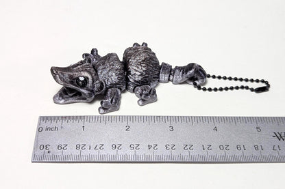 Big Screaming Possum Keychain, 3D Printed Possum Fidget, Articulated Opossum, Trash Cat Keychain