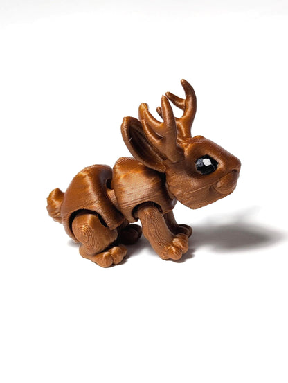 Jackalope Desk Buddy, Cryptid Fidget, MatMire Makes Jackalope, 3D Printed Cryptid