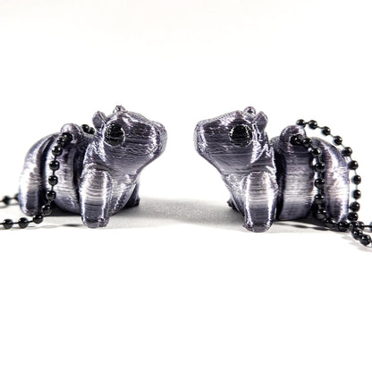 Baby Hippo Keychain, 3D Printed Tiny Hippo, Pygmy Hippo, Canadian House Hippo, Gift for Hippopotamus Lover