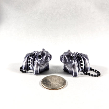 Baby Hippo Keychain, 3D Printed Tiny Hippo, Pygmy Hippo, Canadian House Hippo, Gift for Hippopotamus Lover