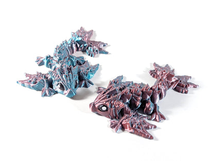 Tiny Ocean Wyvern, Cinderwing Ocean Dragon, Tiny Ocean Dragon, Pink and Blue Color Shift Dragon, 3D Printed Dragon