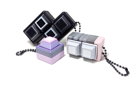 Surprise Square Clicky Keychain, Keyboard Clicker Keychain, Get What You Get Fidget Clicker, Random Color Fidget Keychain