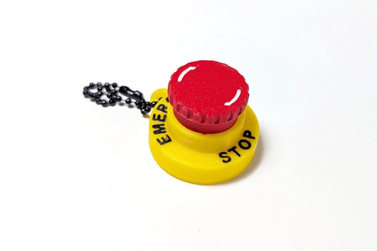 Emergency Stop Clicker Keychain, E-Stop Clicker, Mechanical Keyboard Clicker, Fidget Clicky Toy, Robotics E-Stop Clicker