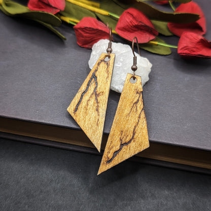 Geometric Fractal Burned Earrings
