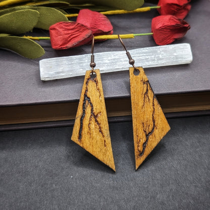 Geometric Fractal Burned Earrings