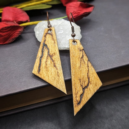 Geometric Fractal Burned Earrings
