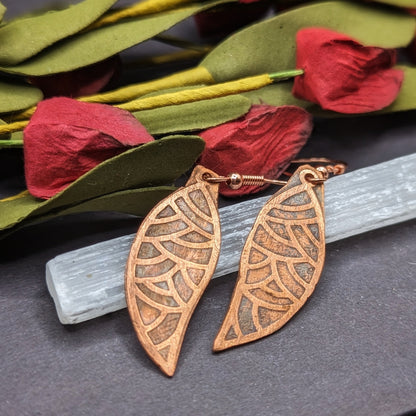 Etched Copper Earrings